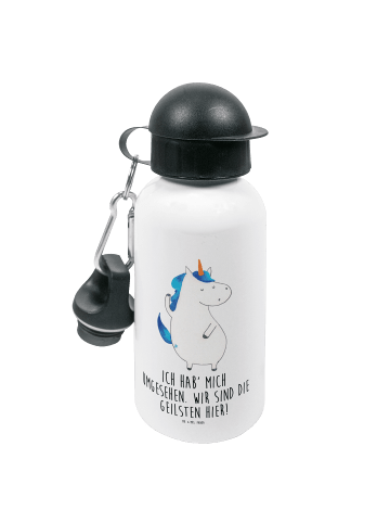 Mr. & Mrs. Panda Kindertrinkflasche Einhorn Mann mit Spruch in Weiß