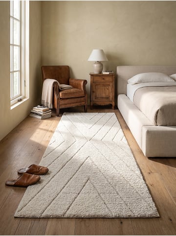 KADIMA DESIGN Teppichläufer Berber weich wohnlich Wohnzimmer Schlafzimmer gemütlich in Creme