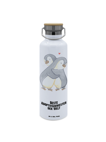 Mr. & Mrs. Panda Trinkflasche Pinguin Beste Adoptivschwester der... in Weiß