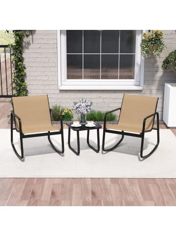 COSTWAY 3tlg. Gartenmöbel Set in Braun