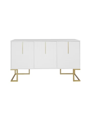 ABRIHOME 3-türiges Sideboard mit verstellbaren Regalen in Weiß