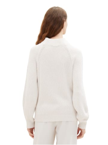 Tom Tailor Strickpullover Basic Rundhals Stretch Sweater in Weiß