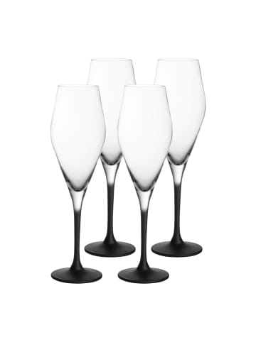 Villeroy & Boch 4er Set Champagnergläser Manufacture Rock in 260 ml in schwarz-transparent