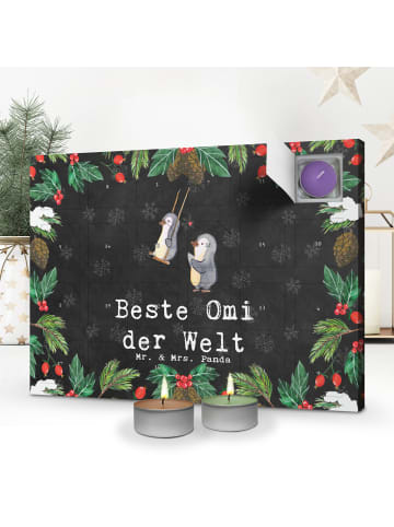Mr. & Mrs. Panda adventskalender duftkerzen Pinguin Beste Omi de... in Kreidetafel