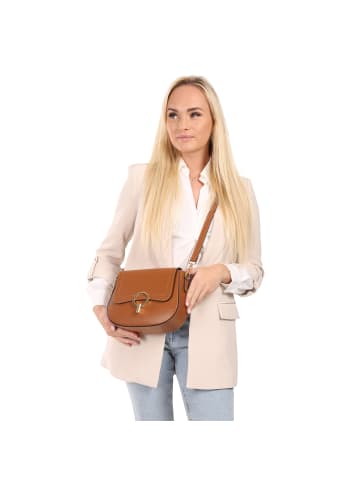 Toscanto Leder Umhängetasche Toscanto Tasche hellbraun ca. 23cm