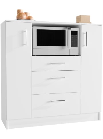 VCM  Küchenschrank Kommode Buffet Mikrowelle Esilo in Weiß