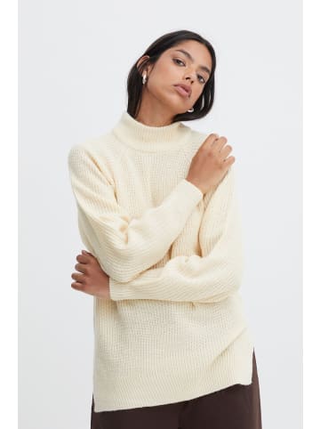 ICHI Strickpullover IHMARAT T-NECK LS2 - 20110409  Strickpullover mit Rippkragen in Beige