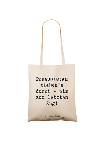 Mr. & Mrs. Panda Umhängetasche Spruch Trombone Durchzieher mit S... in Creme