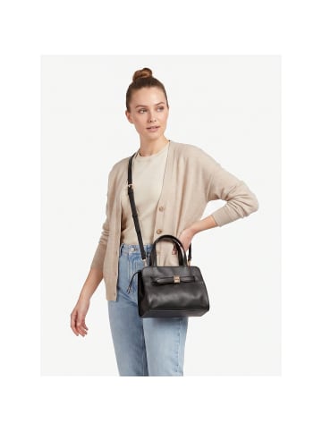 DuDu Schultertasche Leder 23 cm schwarz
