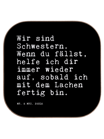 Mr. & Mrs. Panda Coaster Wir sind Schwestern. Wenn... mit Spruch in Schwarz