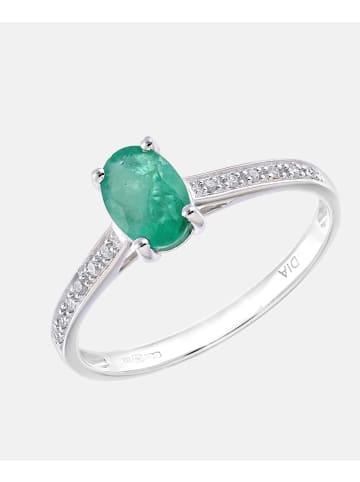 Diamant L'éternel Verlobungsring aus 375 Weißgold mit Diamant mit Smaragd