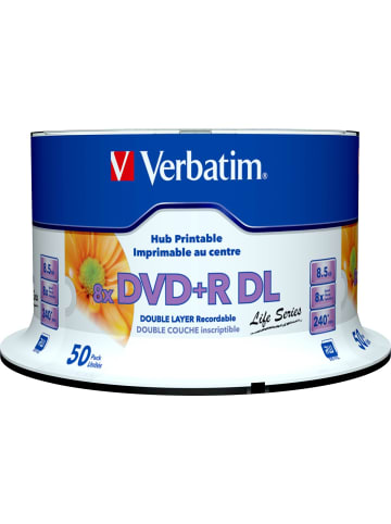 COFI 1453 Verbatim DVD+R DL 8.5GB/240Min/8x Cakebox (50 Disc) in Weiß