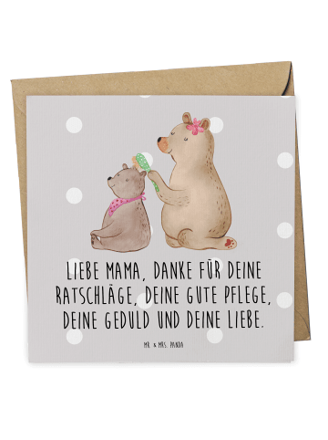 Mr. & Mrs. Panda Deluxe Karte Bär Kind mit Spruch in Grau Pastell