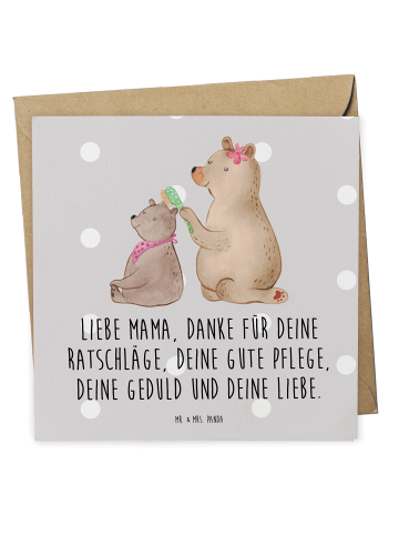 Mr. & Mrs. Panda Glückwunschkarte Bär Kind mit Spruch in Grau Pastell