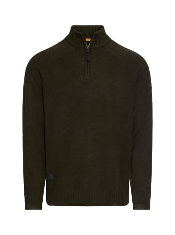 Camel Active Leichter Pullover mit Stehkragen und Reißverschluss in Olivgrün