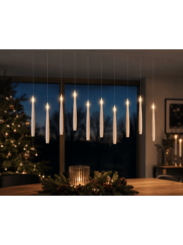 LUMINEO Floating Candles 10 LED H: 15 cm, warm weiß, batteriebetrieben in Weiß