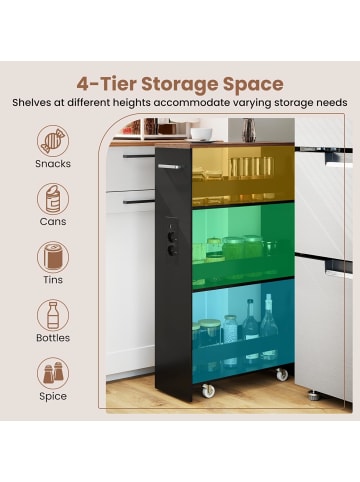 COSTWAY Nischenwagen 20cm breit schmal mit Ladestation in Andere