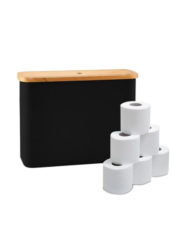 relaxdays Toilettenpapier Aufbewahrung in Schwarz - (B)45 x (H)34,5 x (T)15 cm