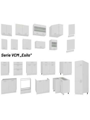 VCM  Ofenschrank Breite 60 cm Küche Esilo F in Weiß