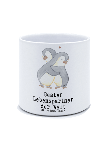 Mr. & Mrs. Panda XL Blumentopf Pinguin Bester Lebenspartner der ... in Weiß