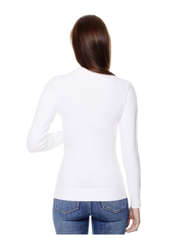 Vincenzo Boretti Pullover gerader Schnitt in weiß
