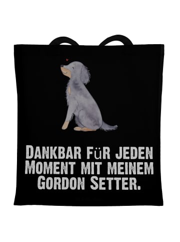 Mr. & Mrs. Panda Shopping Tasche Gordon Setter Moment mit Spruch in Schwarz