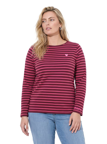 Ulla Popken Langarmshirt in weinrot