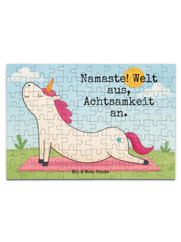 Mr. & Mrs. Panda Puzzle Einhorn Yoga Design mit Spruch in Weiß