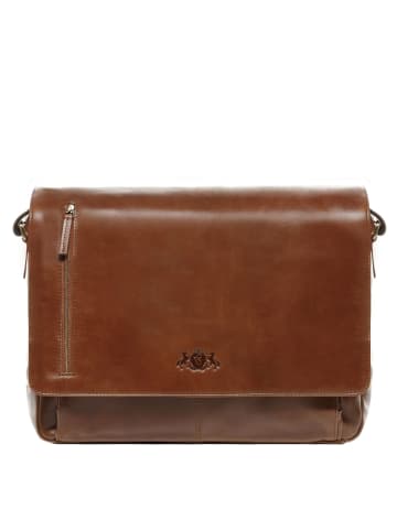 SID & VAIN Leder-Umhängetasche Leder Businesstasche Unisex Joseph in braun