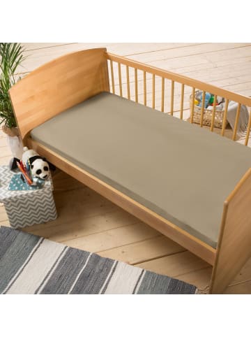 Erwin Müller Single-Jersey Kinder-Spannbettlaken im 2er-Pack Murnau in taupe