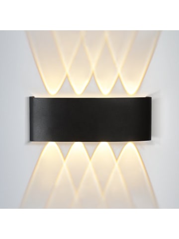 ZMH Wandleuchte LED in schwarz Modern 3000K warmweiß 7W IP65 Up Down L 22cm