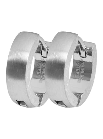 Adeliás Damen Ohrringe – Klappcreole aus Edelstahl in silber