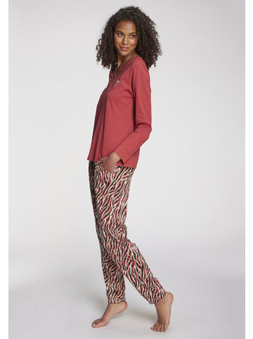 VIVANCE DREAMS Pyjamahose in rot-schwarz-gemustert