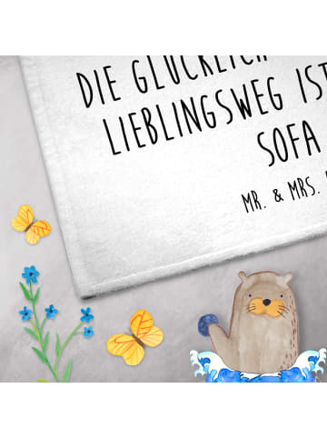 Mr. & Mrs. Panda Handtuch Capybara Blume mit Spruch in Weiß