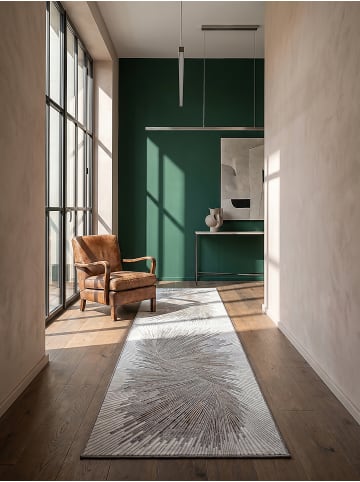 KADIMA DESIGN Teppichläufer Abstrakt pflegeleicht Wohnzimmer Schlafzimmer Flur in Grau