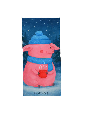 Mr. & Mrs. Panda Handtuch Schweinchen Glühwein Design ohne Spruch in Weiß