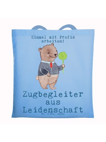 Mr. & Mrs. Panda Tote Bag Zugbegleiter Leidenschaft mit Spruch in Sky Blue