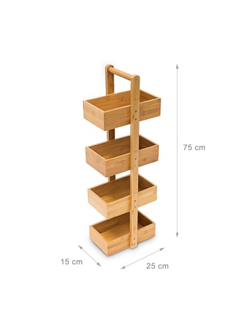 relaxdays Ablageständer in Natur- (B)25 x (H)75 x (T)18 cm