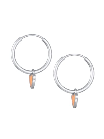 Elli Ohrringe 925 Sterling Silber Herz in Orange