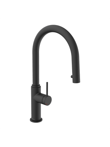 Franz Joseph Schütte BLACKPOOL Spültischarmatur, Schwarz matt, mit herausziehbarem Auslauf