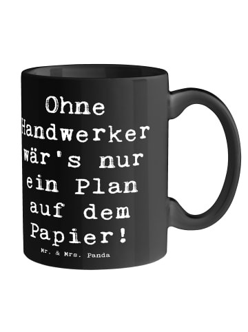 Mr. & Mrs. Panda Tasse Spruch Handwerker Lebensart mit Spruch in Schwarz