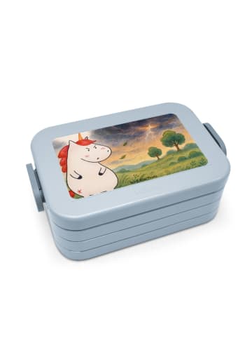 Mr. & Mrs. Panda Bento Box Einhorn Wut Design ohne Spruch in Blau Pastell