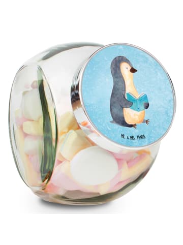 Mr. & Mrs. Panda keksdose glas Pinguin Buch ohne Spruch in Eisblau