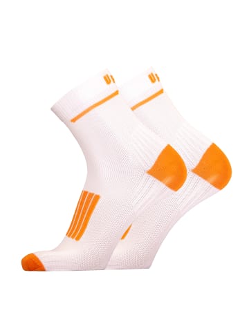 UphillSport Laufsocken FRONT 2er Pack in White, orange