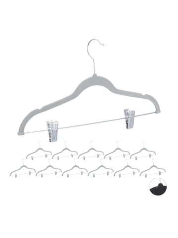 relaxdays 36x Samtbügel in Grau