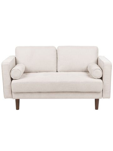 Beliani 2-Sitzer Sofa NURMO in Beige/Braun - (W) 140 x (H) 78 x (L) 74 cm