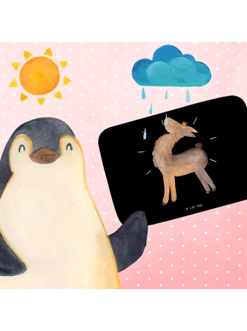 Mr. & Mrs. Panda Badezimmer Matte Lama Stolz ohne Spruch in Schwarz