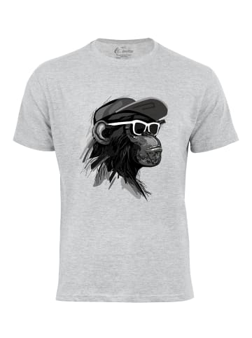 Cotton Prime® T-Shirt mit Affenmotiv - Cool Monkey mit Brille in grau