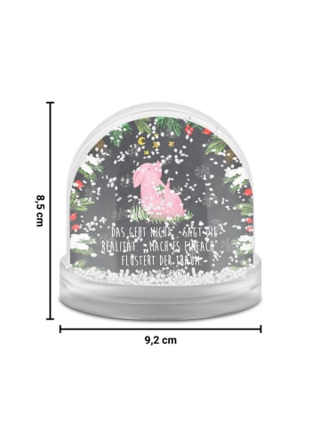 Mr. & Mrs. Panda Schneekugel Schwein Glück mit Spruch in Kreidetafel