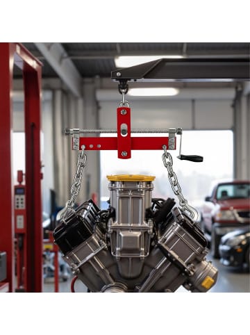relaxdays Motor-Balancierer in Rot/ Silber - 900 kg